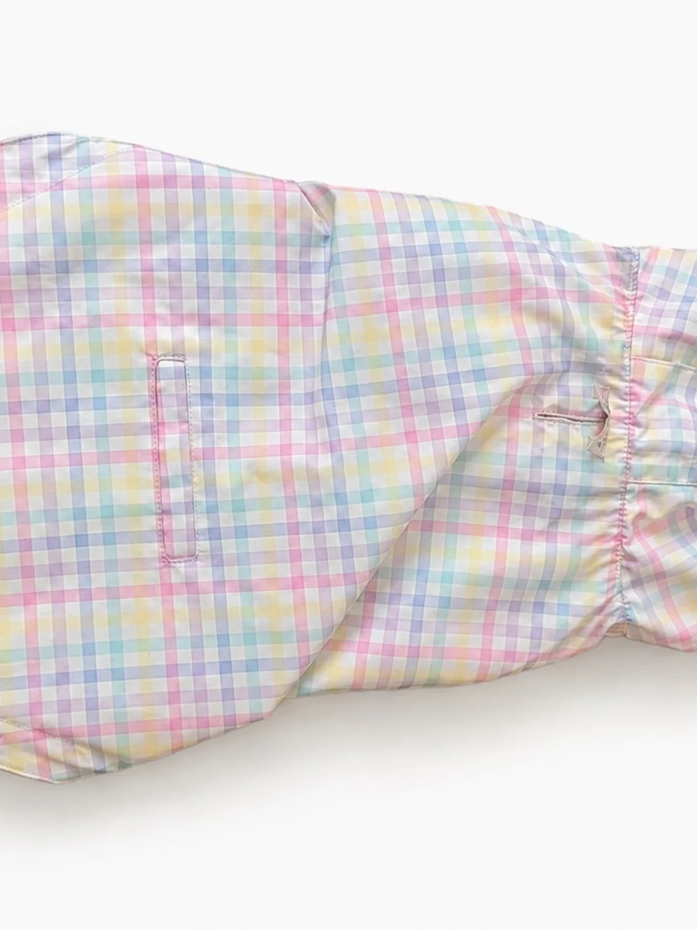 Novogratz Reversible Dog Raincoat Jacket Pastel Plaid Pink Medium M